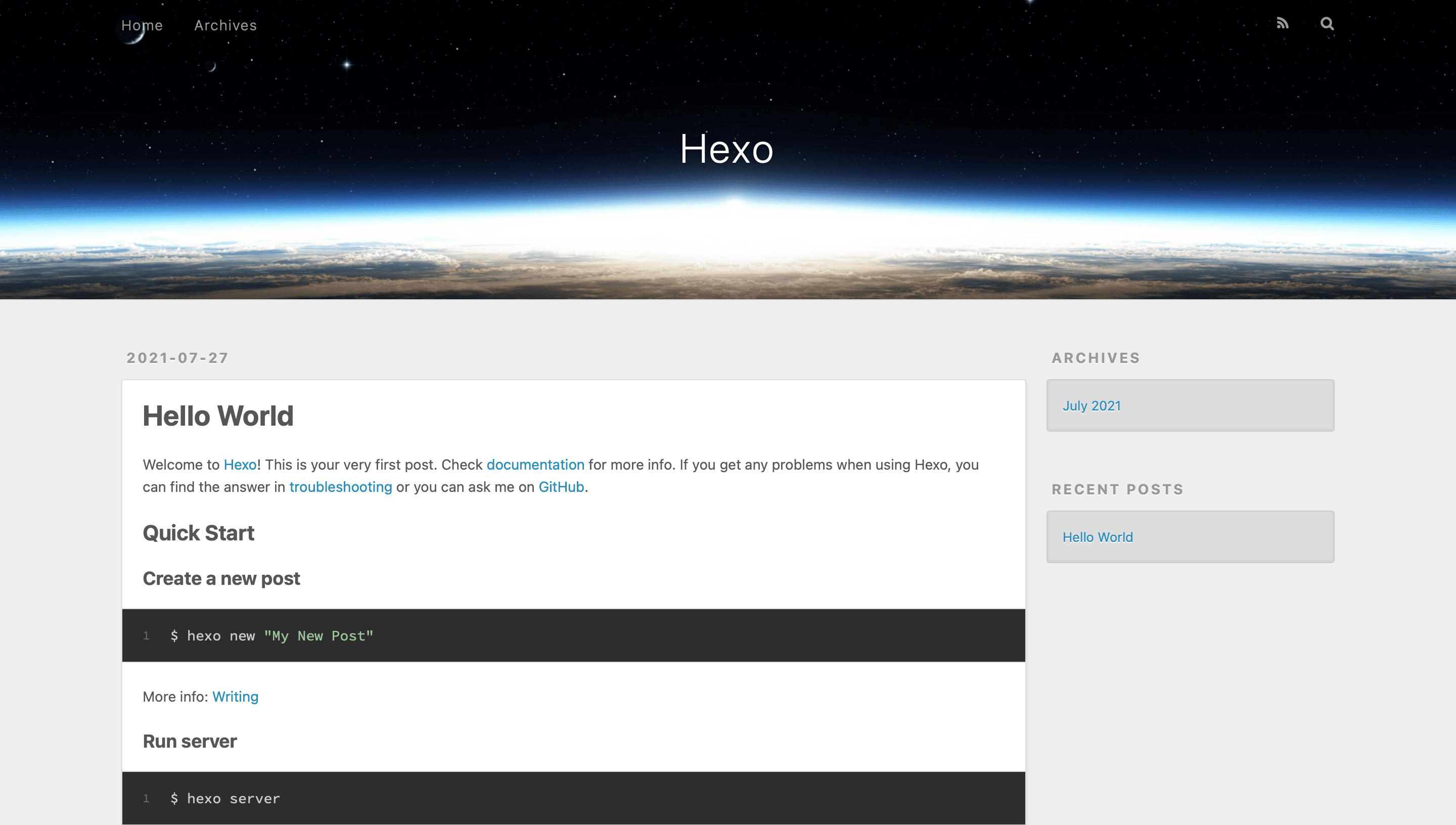 Welcom to Hexo